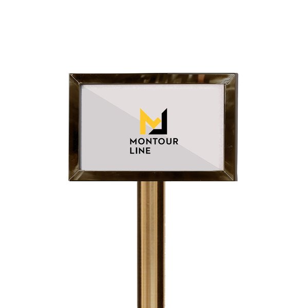 Montour Line Sign Frame Floor Standing 7 x 11 in. H Satin Brass, LINE FORMS HERE FS200-711-H-SB-LINEFORMSHERE